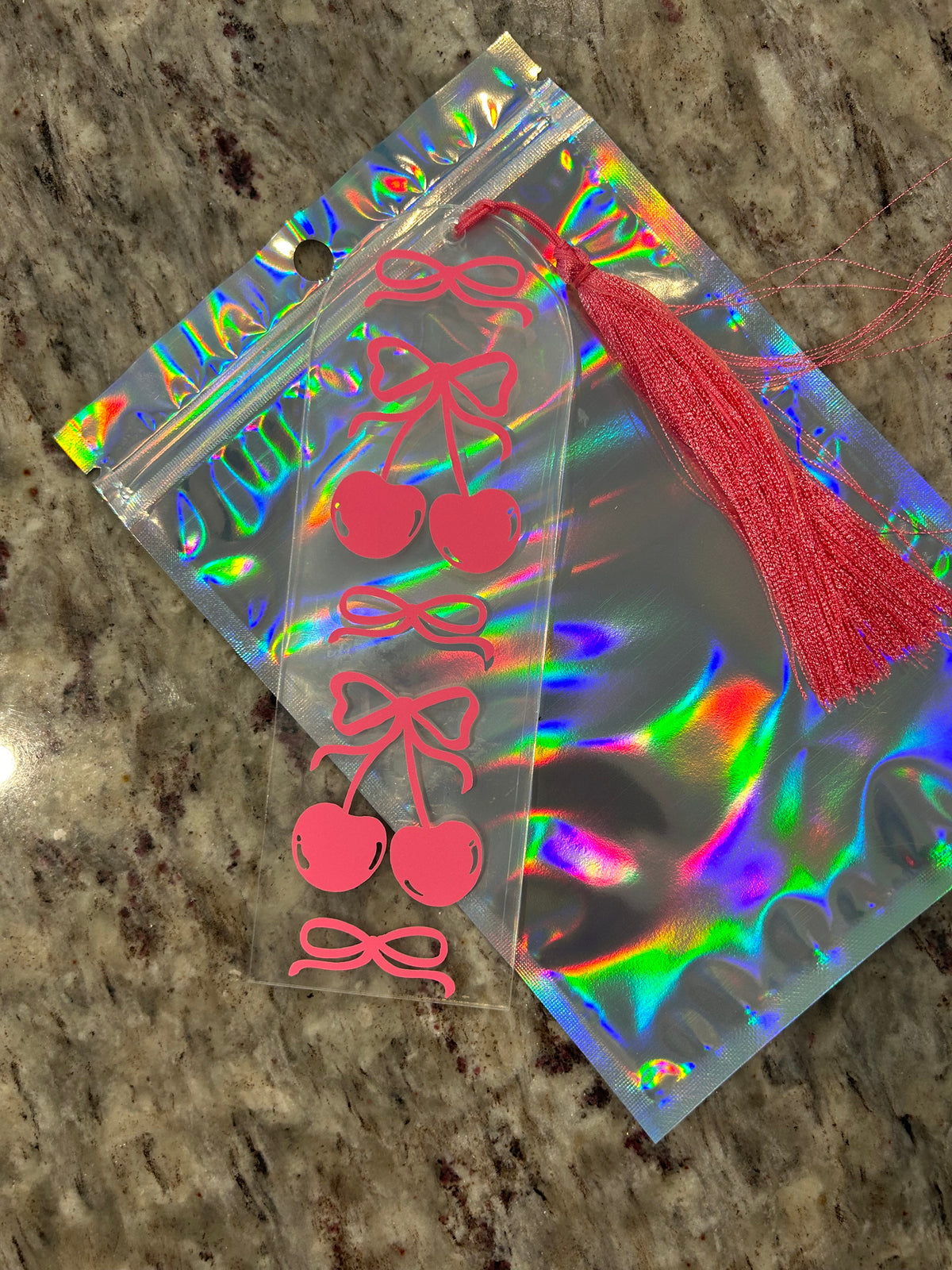 Pink acrylic bookmarks