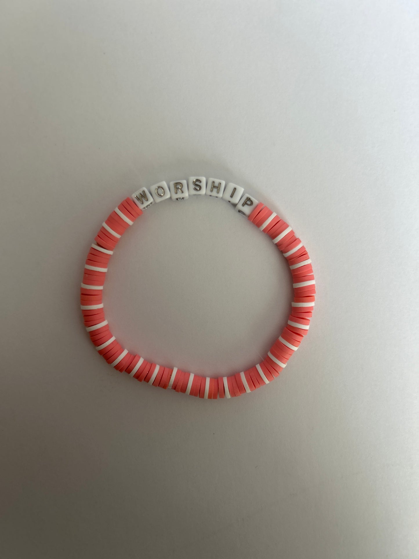 Worship Clay Bead Bracelet