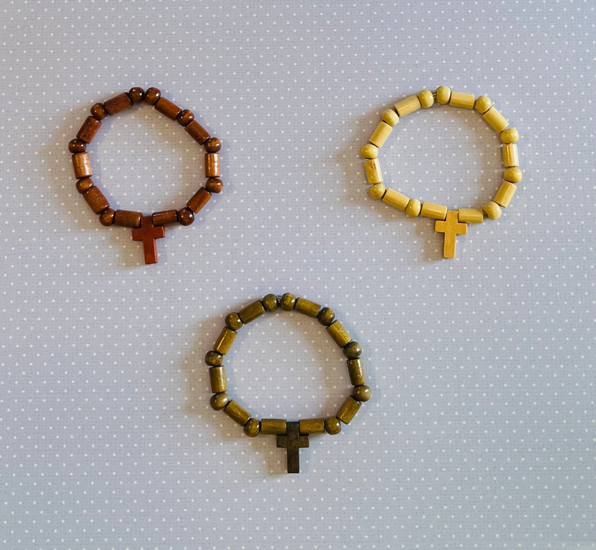 Wooden Cross Bracelet