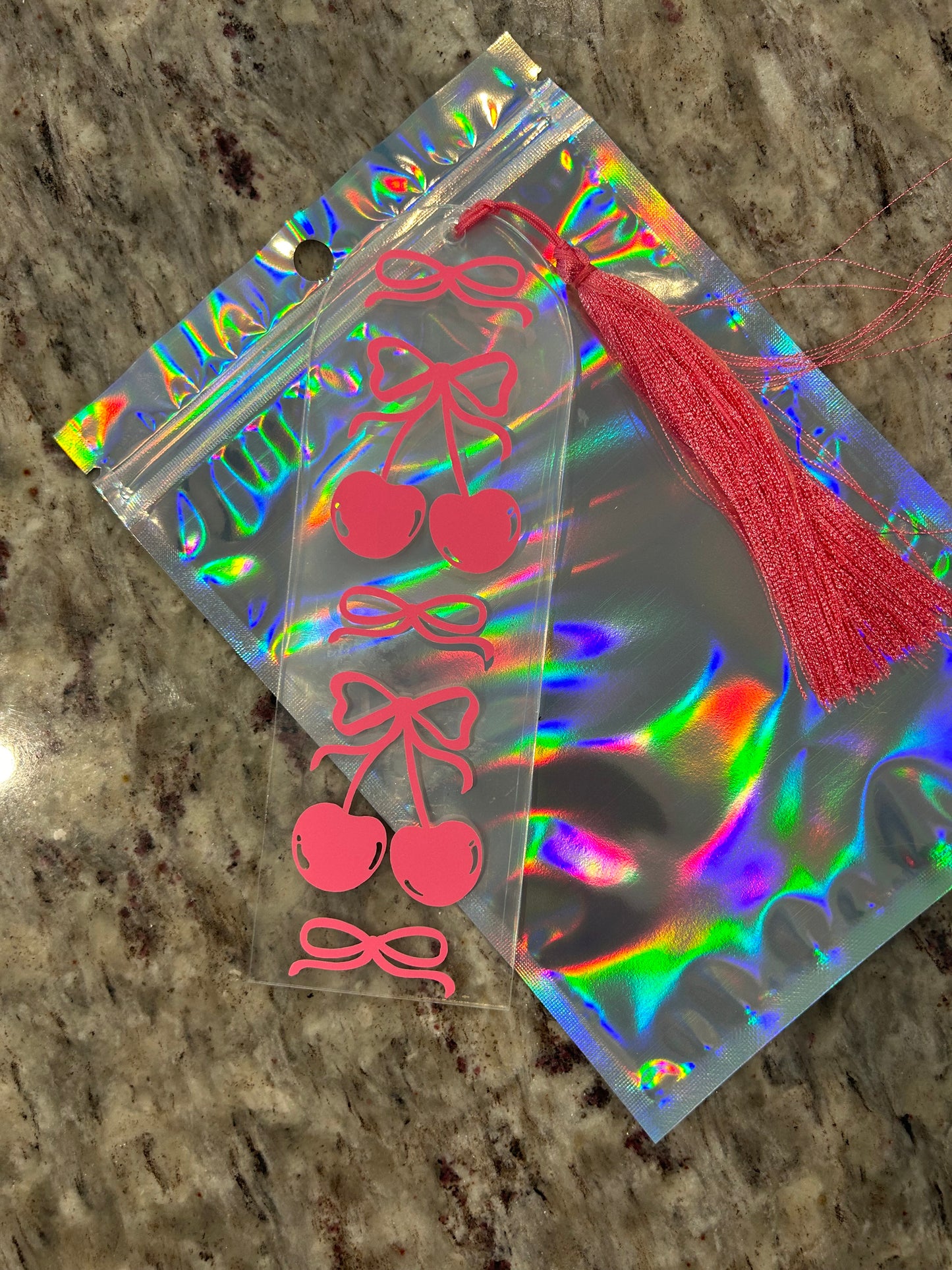 Pink acrylic bookmarks