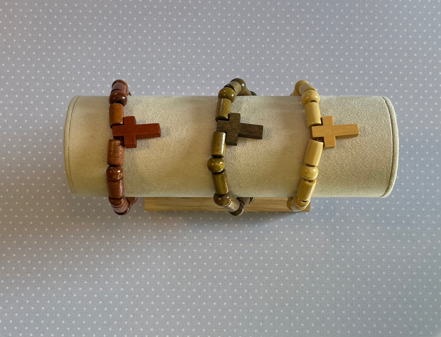 Wooden Cross Bracelet