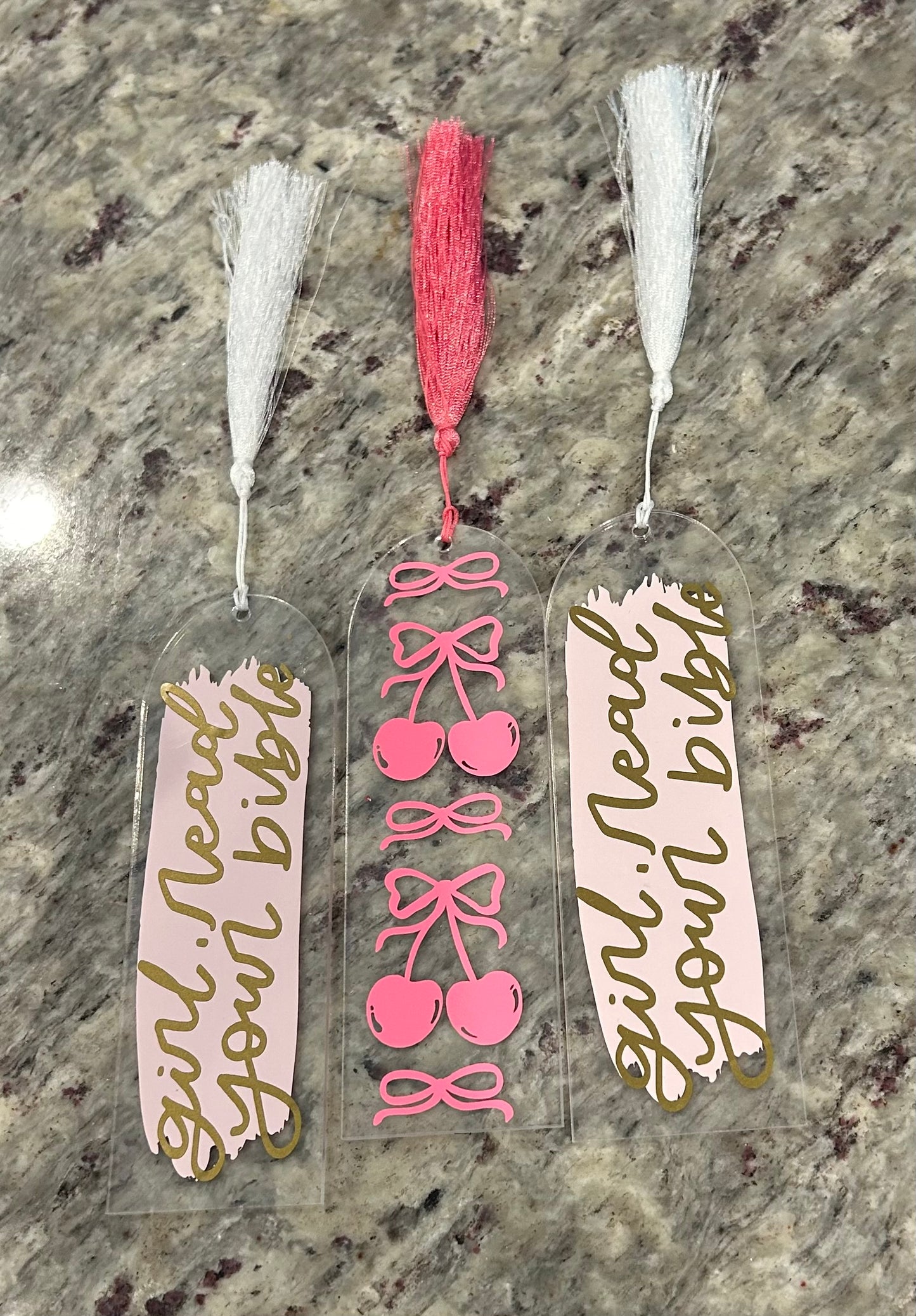 Pink acrylic bookmarks