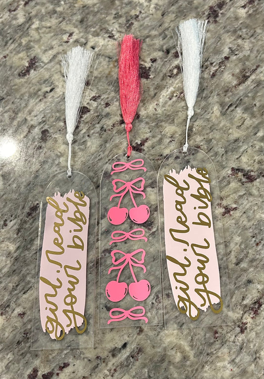 Pink acrylic bookmarks