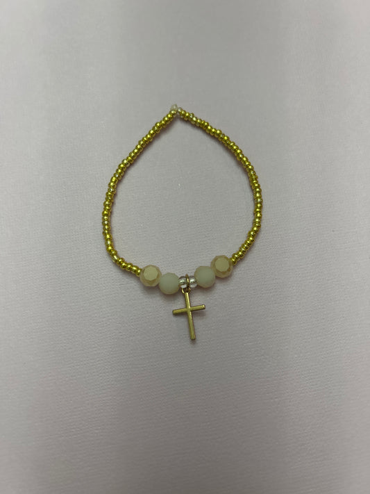 Gold cross bracelet