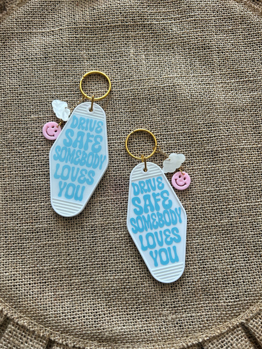 Drive Safe Motel Keychain