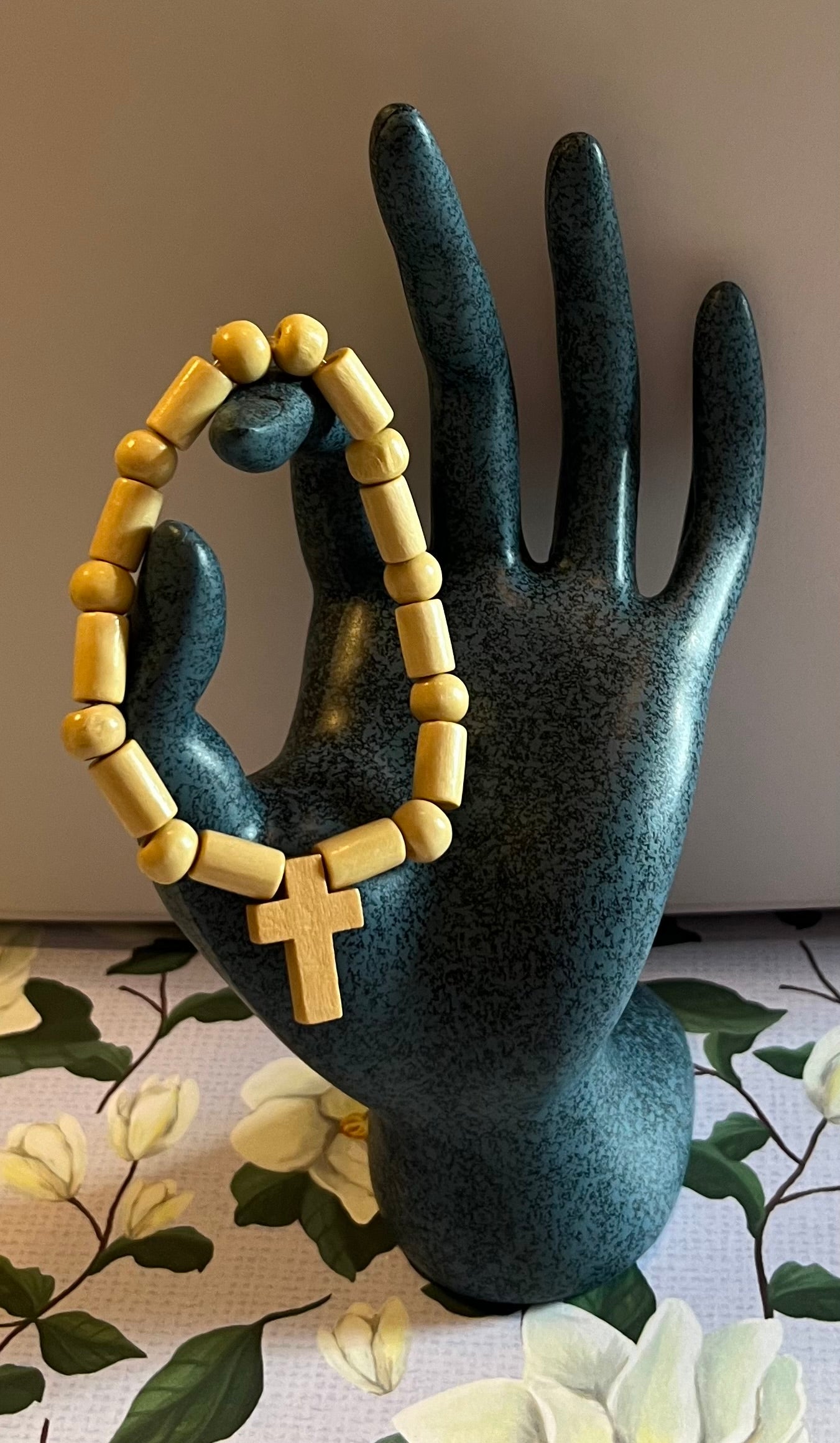 Wooden Cross Bracelet