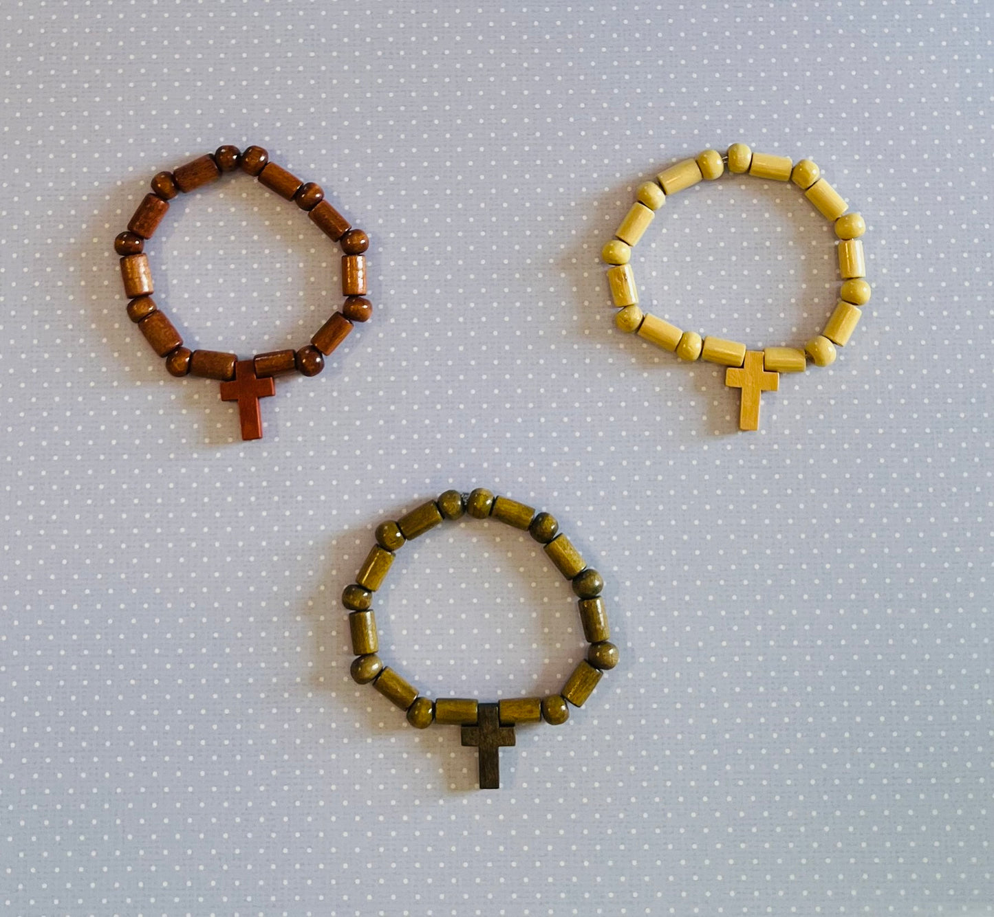 Wooden Cross Bracelet