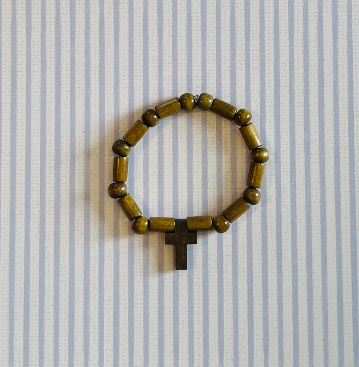 Wooden Cross Bracelet