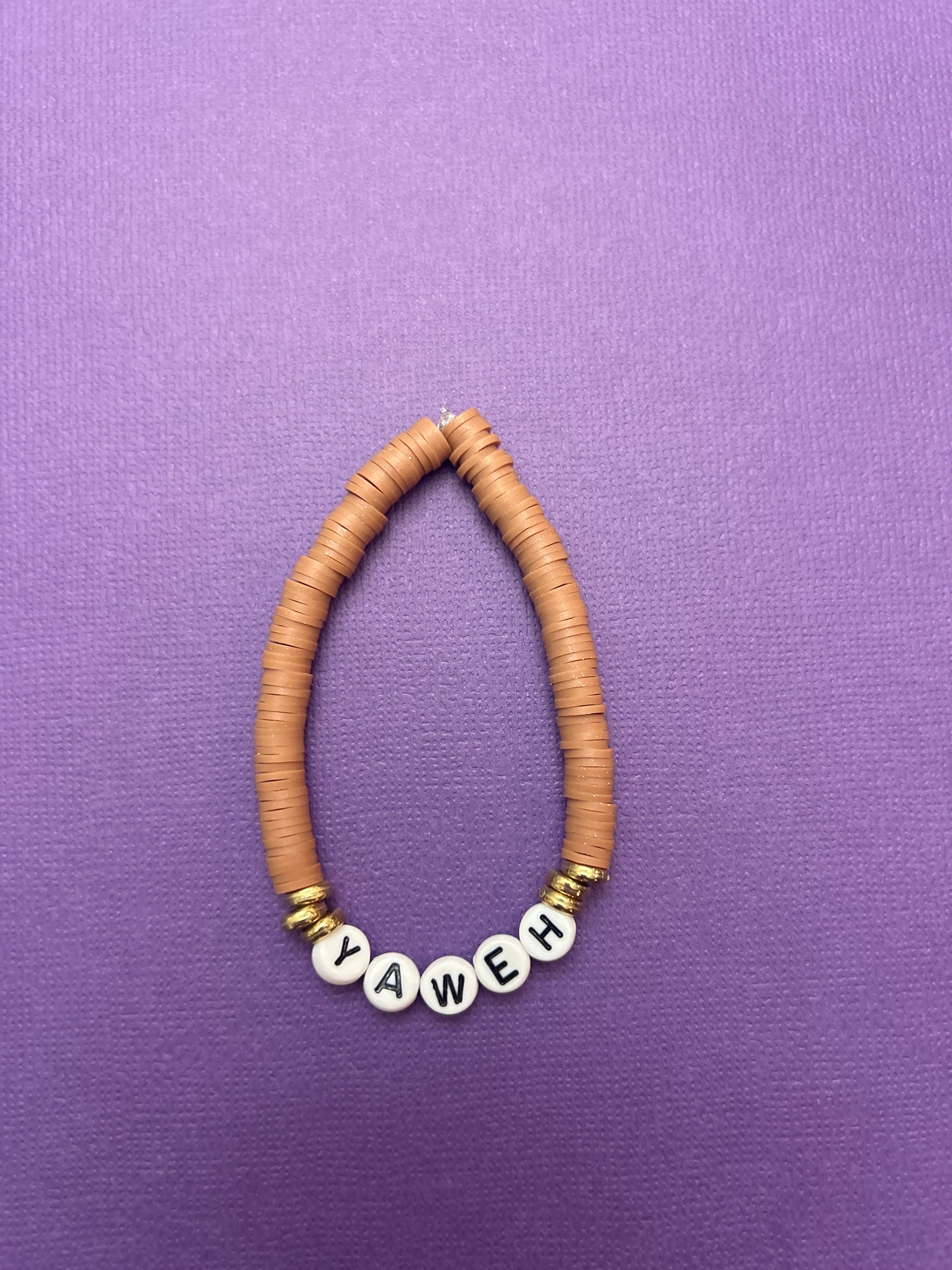 “Yaweh” clay bead bracelet