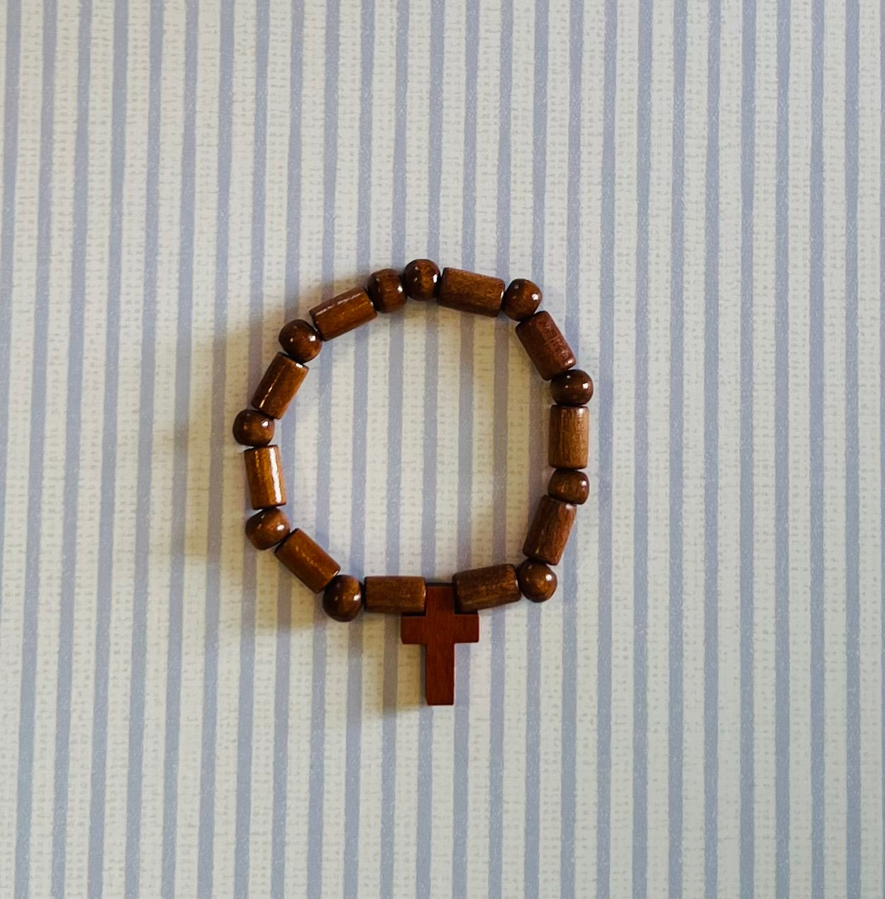 Wooden Cross Bracelet